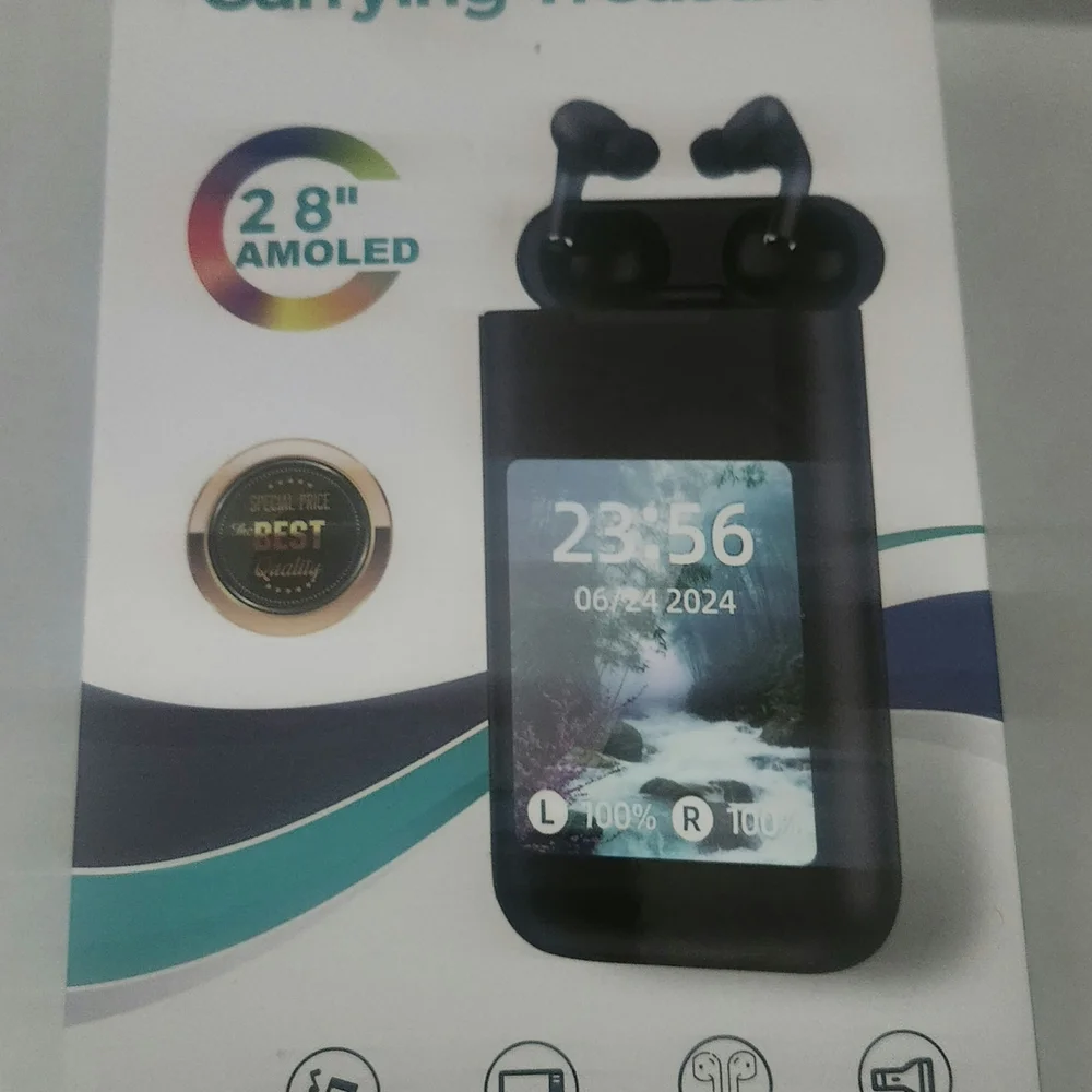 Black Wireless Earbuds with Charging Case